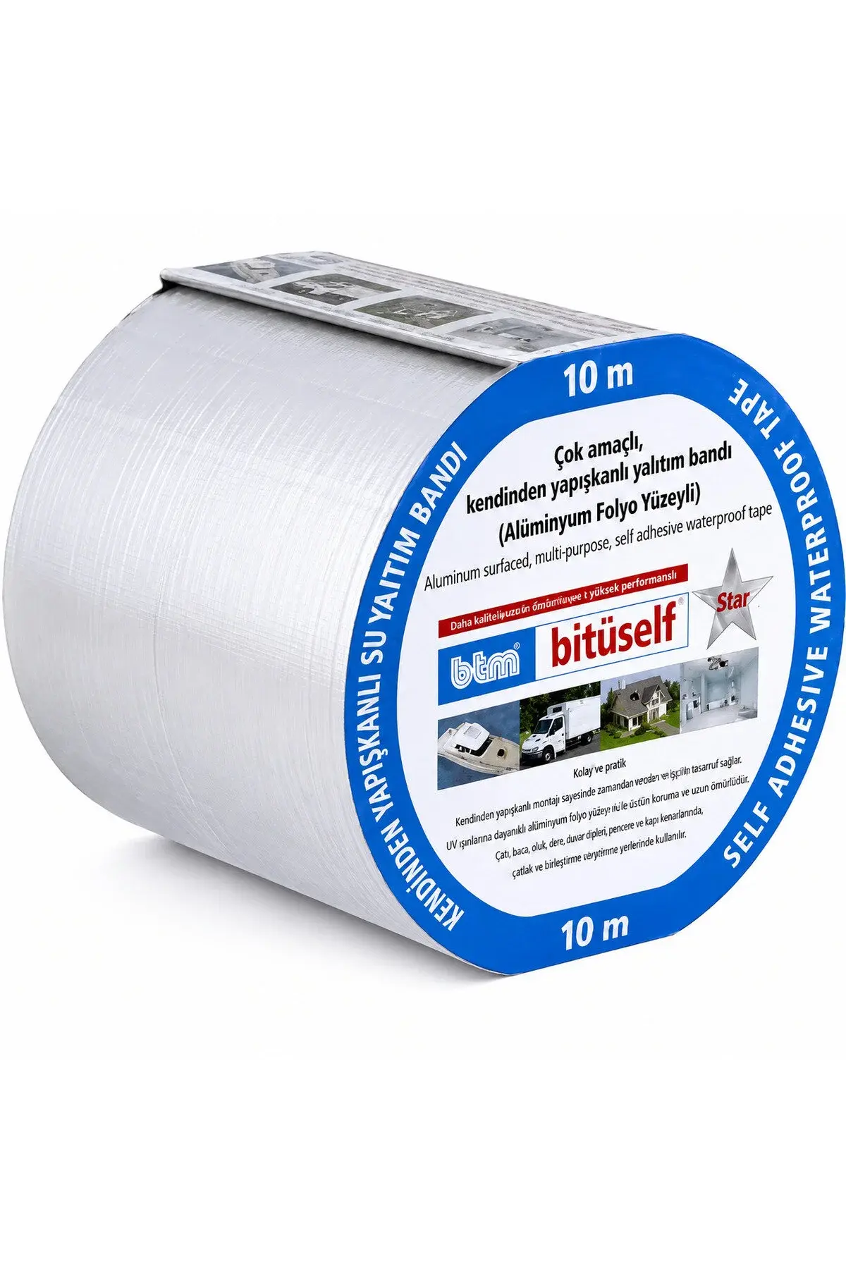 Bitüself Star 10cm x 10m Folyolu Kendinden Yapışkanlı Su Yalıtım Bandı