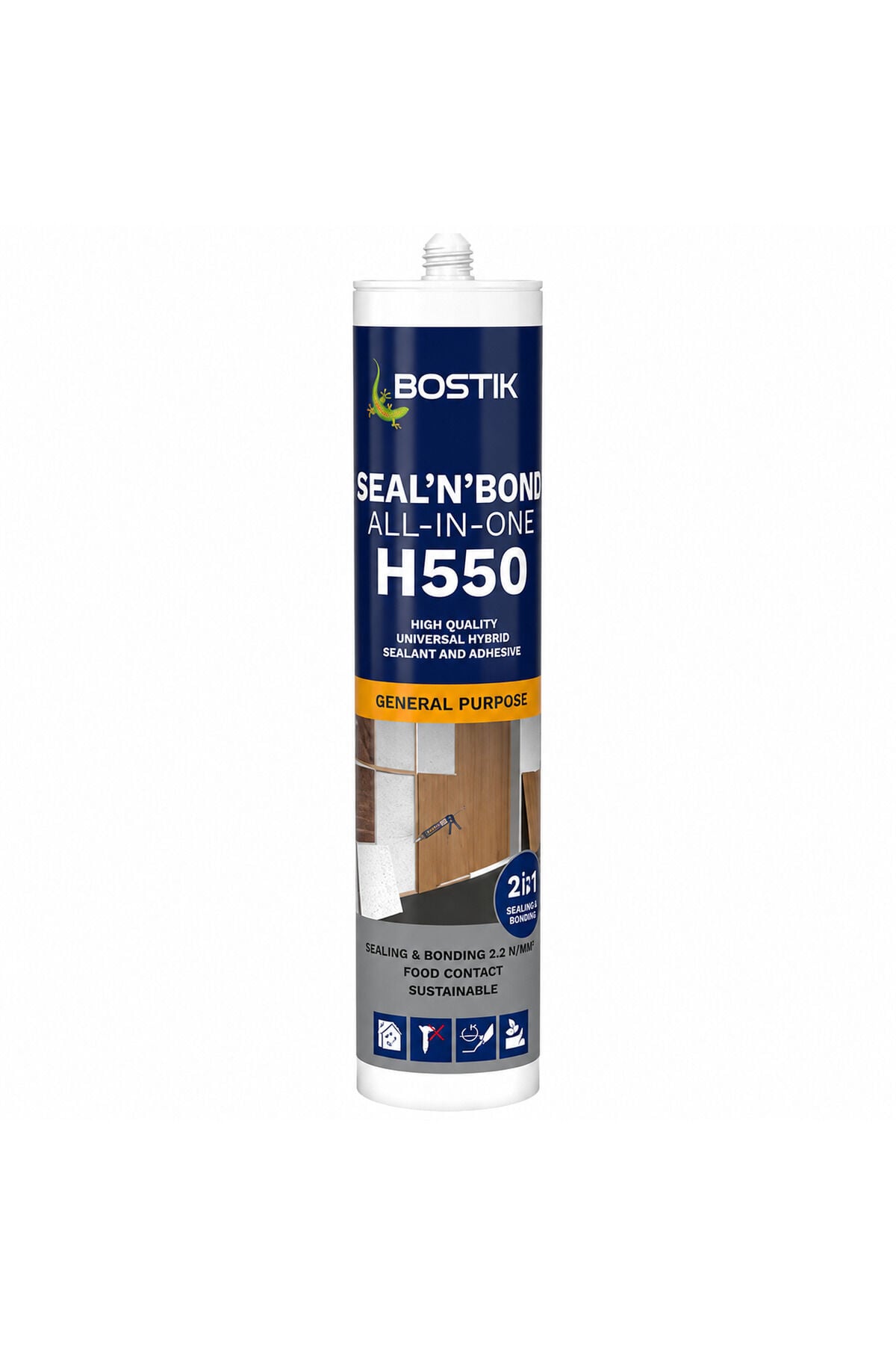 H550 Yüksek Kalite Genel Amaçlı Hibrit Mastik ve Yapıştırıcı Beyaz Renk 290 ml