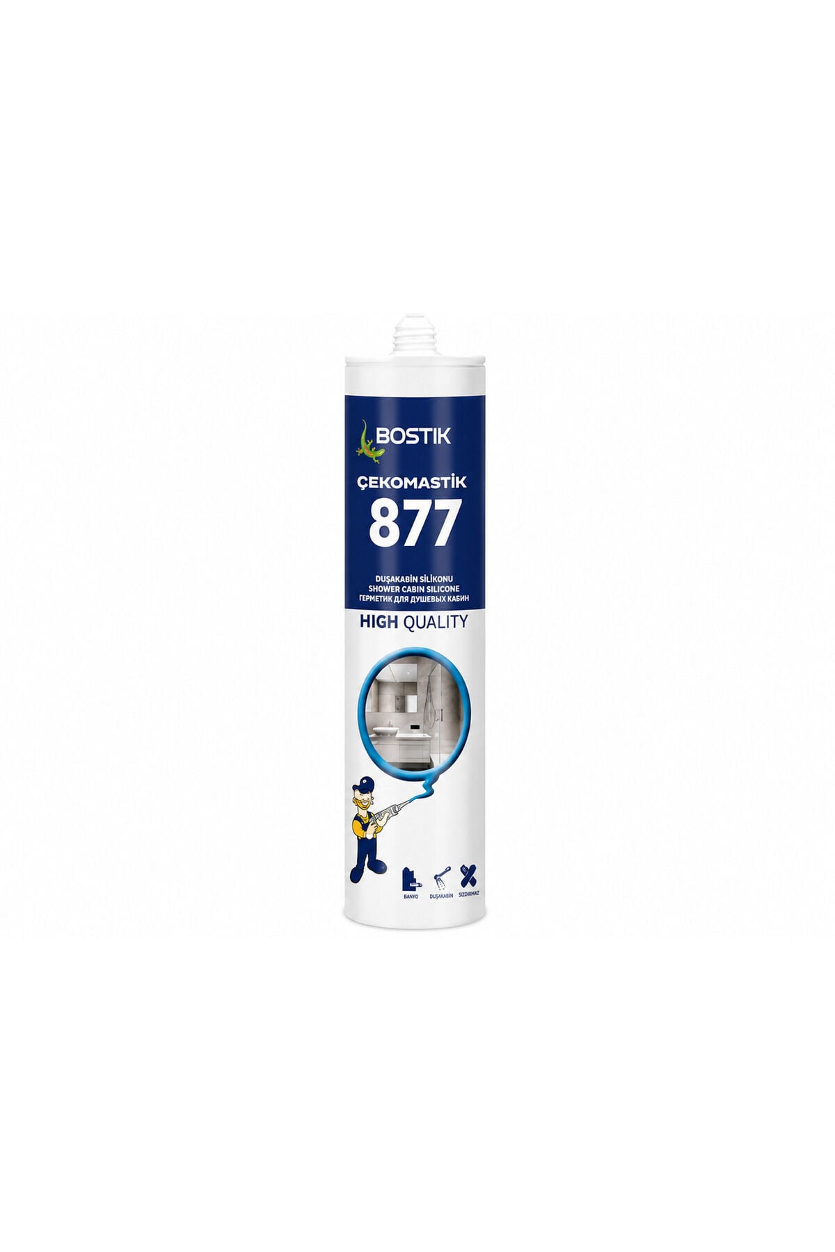 Çekomastik 877 Sararmaz Duşakabin Silikonu Şeffaf Renk 280 ml